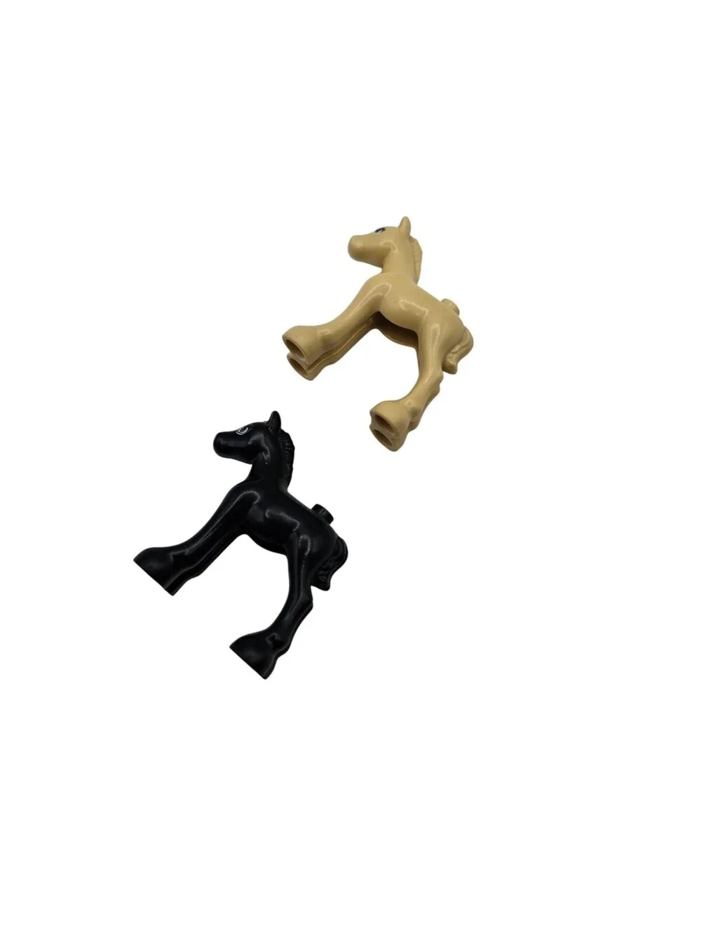 Lot of 2 LEGO Animal part 11241 BLACK and TAN Horse Pony Foals